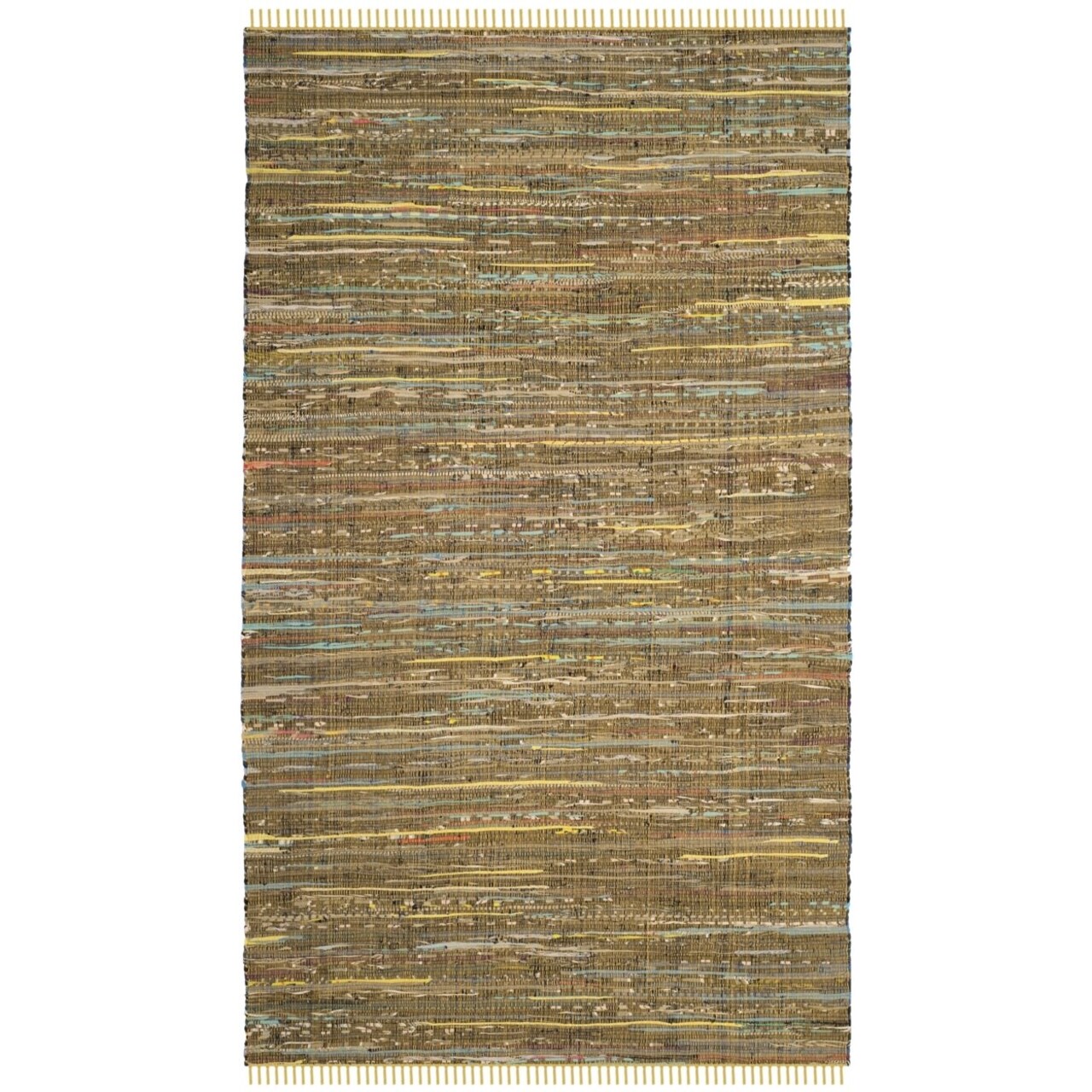 Safavieh Rag Rug Rar127H Handwoven Yellow / Multi Rug Area Rug Carpet